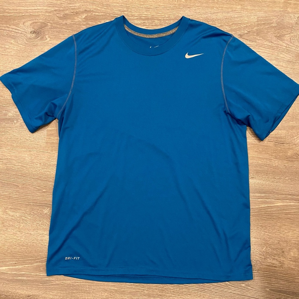 Nike‎ Dri Fit Nike Tee Men's T-Shirt Blue Large Polyester
